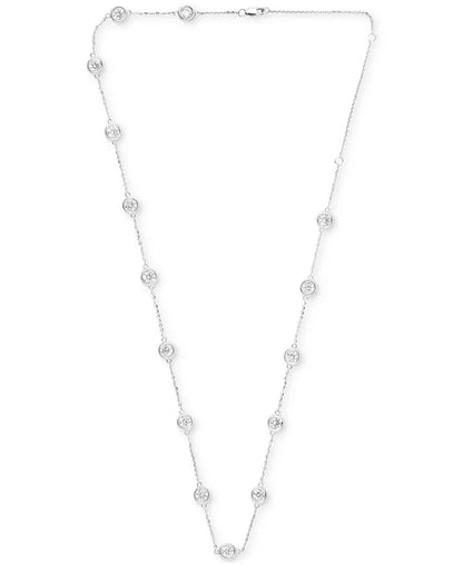Stunning 6 Ct. Lab Grown Diamond Statement Necklace in 14K White or Yellow Gold with 18" + 4" Extender