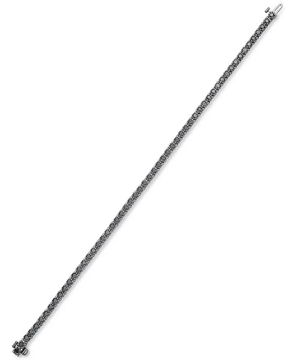 Stunning Men's Black Diamond Tennis Bracelet (5 Ct. T.W.) in Elegant Black Rhodium-Plated Sterling Silver
