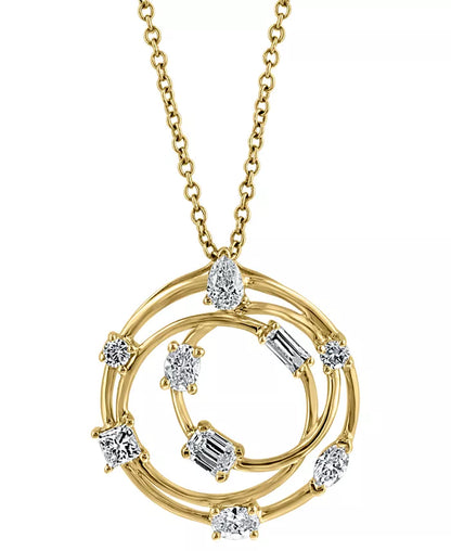 Stunning EFFY® 18" Multi-Cut Diamond Pendant Necklace in 14K Gold - 5/8 Ct. T.W.
