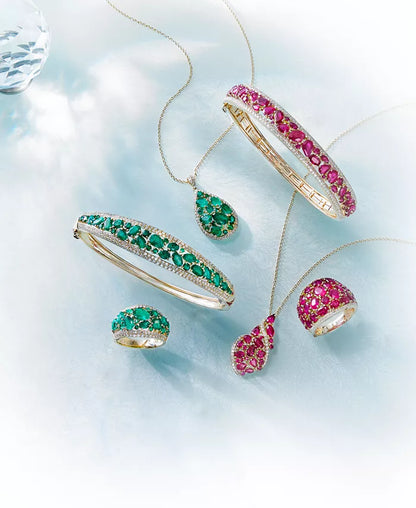 Stunning EFFY® 14K Gold Ruby & Diamond Swirl Pendant Necklace - 3.25 Ct. T.W.