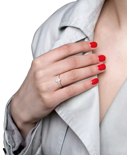 Stunning 1/2 Ct. T.W. Diamond Marquise-Cut Engagement Ring in Elegant 14K White Gold