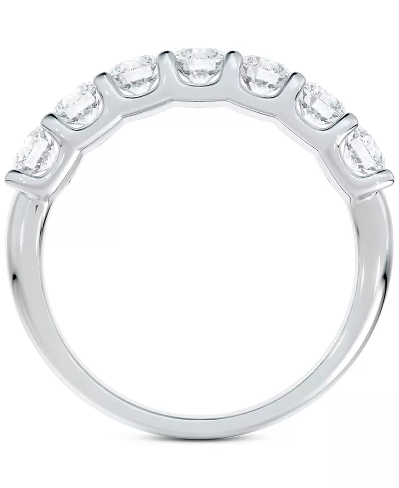 Stunning 3/4 Ct. T.W. Seven Stone Diamond Band in Luxurious 14K White Gold