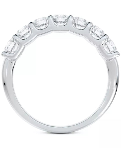 Stunning 3/4 Ct. T.W. Seven Stone Diamond Band in Luxurious 14K White Gold