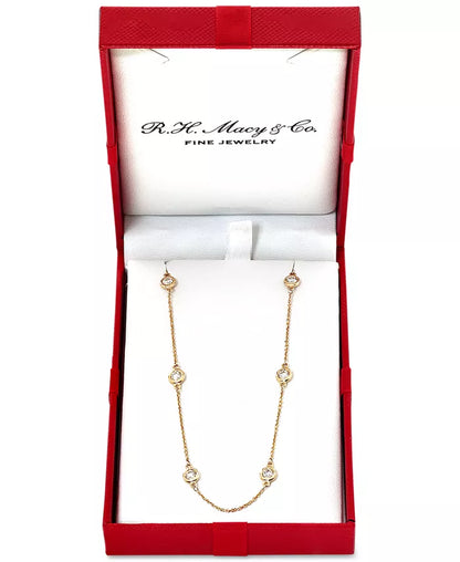 Stunning EFFY® 1 Ct. T.W. Diamond Bezel 20" Statement Necklace in Luxurious 14K White, Yellow, or Rose Gold