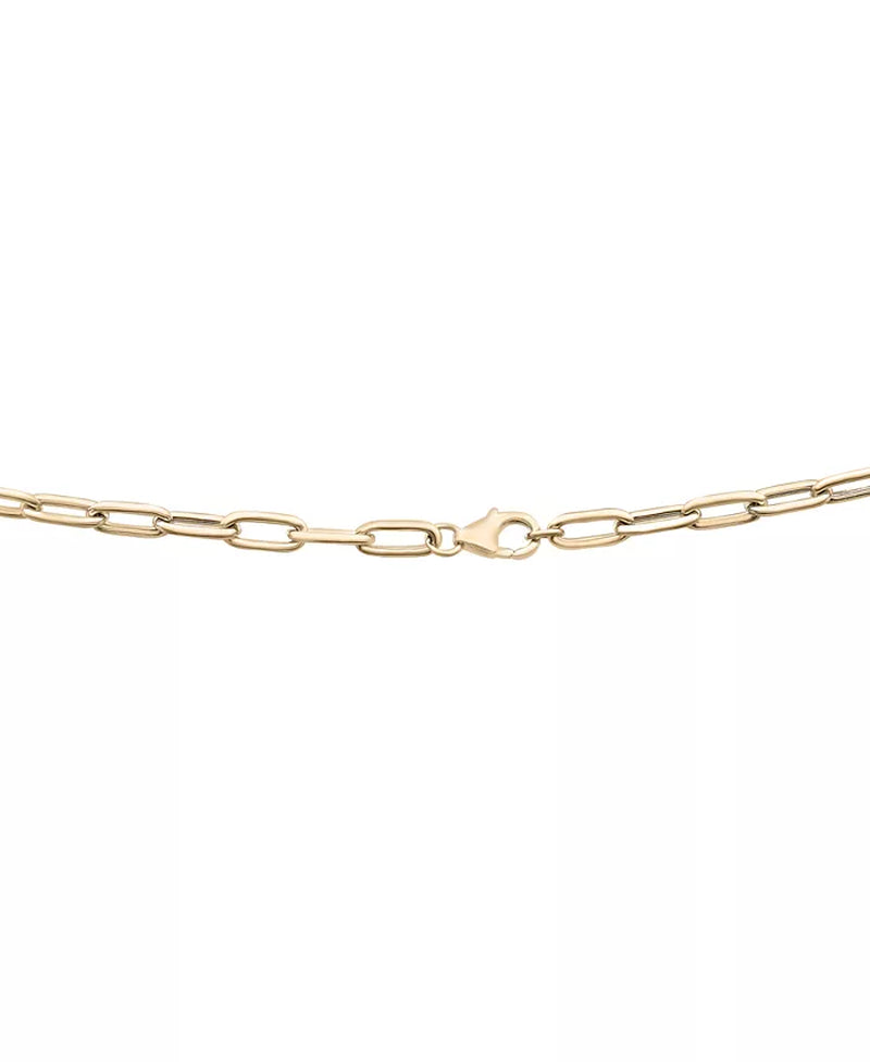 Stunning 1/2 Ct. T.W. Diamond Heart Paperclip Link Necklace in 14K Gold - Exclusively at Macy's