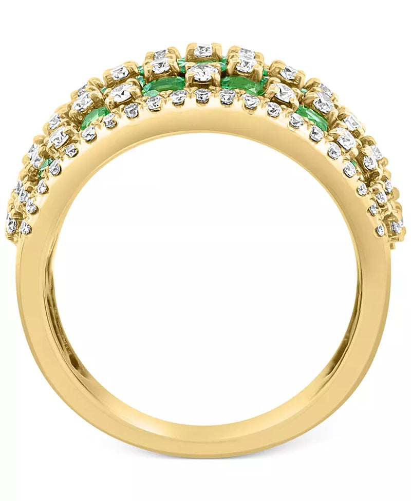 Stunning EFFY® 14K Gold Emerald & Diamond Statement Ring - 3.75 Ct. T.W. Emerald & 1.2 Ct. T.W. Diamonds