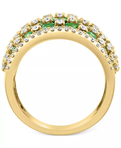 Stunning EFFY® 14K Gold Emerald & Diamond Statement Ring - 3.75 Ct. T.W. Emerald & 1.2 Ct. T.W. Diamonds