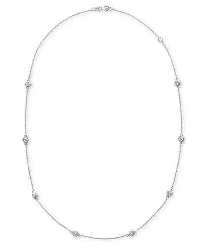 Stunning EFFY® 1 Ct. T.W. Diamond Bezel 20" Statement Necklace in Luxurious 14K White, Yellow, or Rose Gold