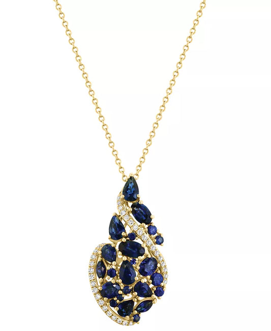 Stunning EFFY® 14K Gold Ruby & Diamond Swirl Pendant Necklace - 3.25 Ct. T.W.