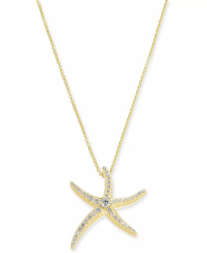 Stunning EFFY® 14K Gold Diamond Starfish Pendant Necklace - 1/2 Ct. T.W.