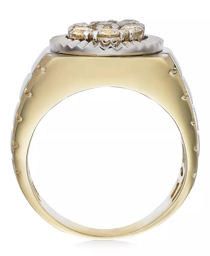 Stunning Men's Two-Tone Diamond Ring in 10K Gold - 1 Ct. T.W.