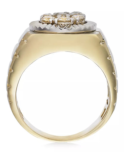 Stunning Men's Two-Tone Diamond Ring in 10K Gold - 1 Ct. T.W.