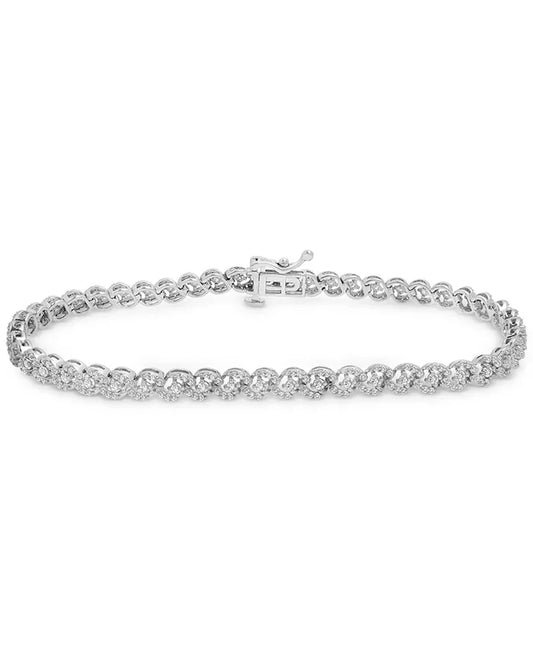 Stunning 1 Ct. T.W. Diamond Tennis Bracelet in Luxurious 10K White Gold