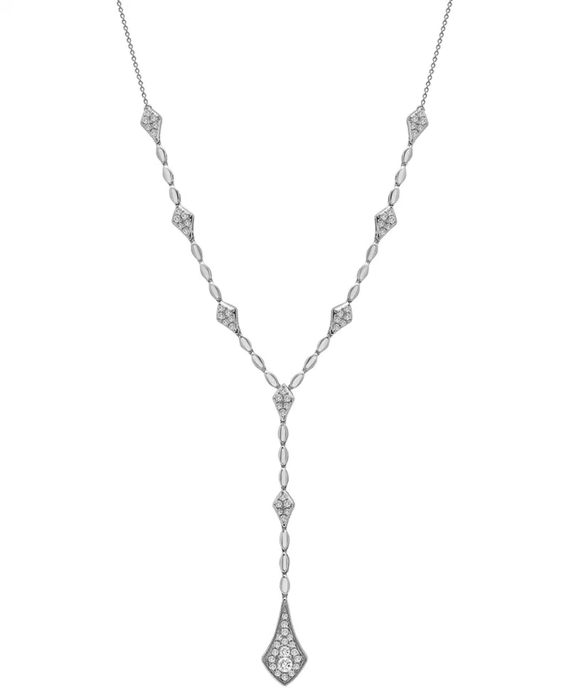 Stunning 1 Ct. T.W. Diamond Multi Cluster Lariat Necklace in 14K Gold or White Gold - Perfect for Any Occasion!