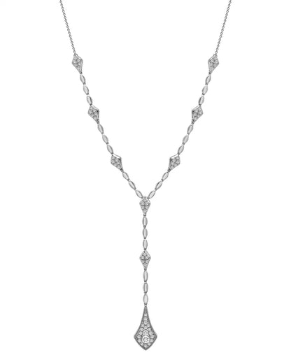 Stunning 1 Ct. T.W. Diamond Multi Cluster Lariat Necklace in 14K Gold or White Gold - Perfect for Any Occasion!