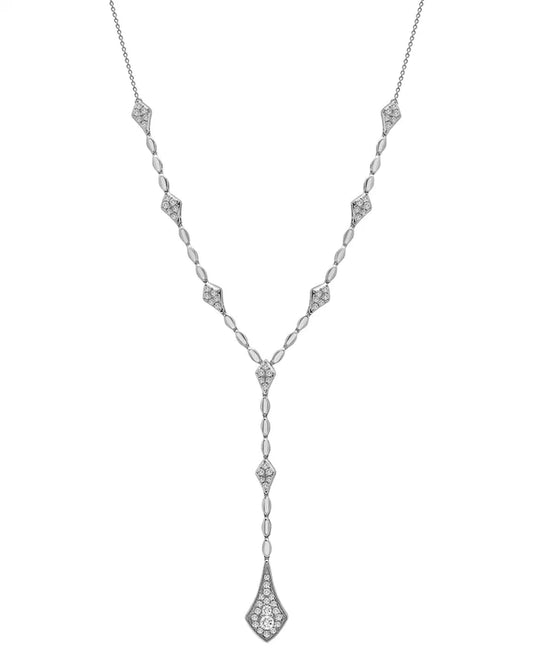 Stunning 1 Ct. T.W. Diamond Multi Cluster Lariat Necklace in 14K Gold or White Gold - Perfect for Any Occasion!