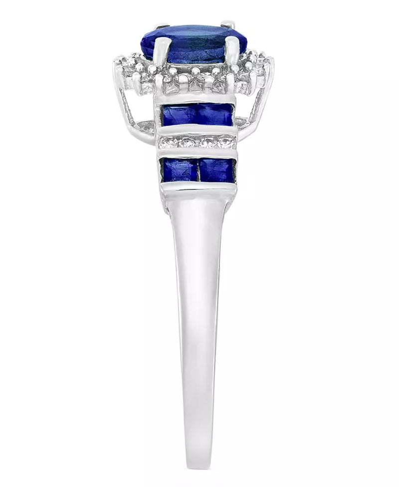 Stunning 1 Ct. Sapphire & 1/8 Ct. Diamond Ring in 14K Gold - Also Available in Emerald & Ruby