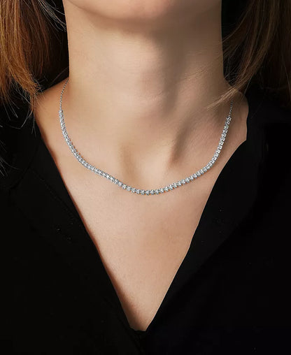 Stunning 2 Ct. T.W. Diamond Bezel Adjustable Tennis Necklace in 14K White or Yellow Gold - Exclusively for