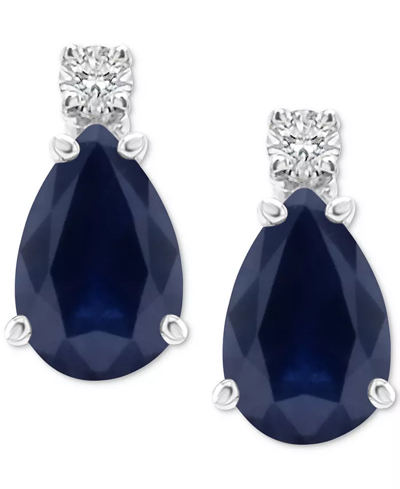 Stunning 1-7/8 Ct. T.W. Sapphire & Diamond Accent Stud Earrings in Luxurious 14K White Gold - Available in Emerald & Ruby!