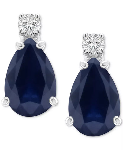 Stunning 1-7/8 Ct. T.W. Sapphire & Diamond Accent Stud Earrings in Luxurious 14K White Gold - Available in Emerald & Ruby!