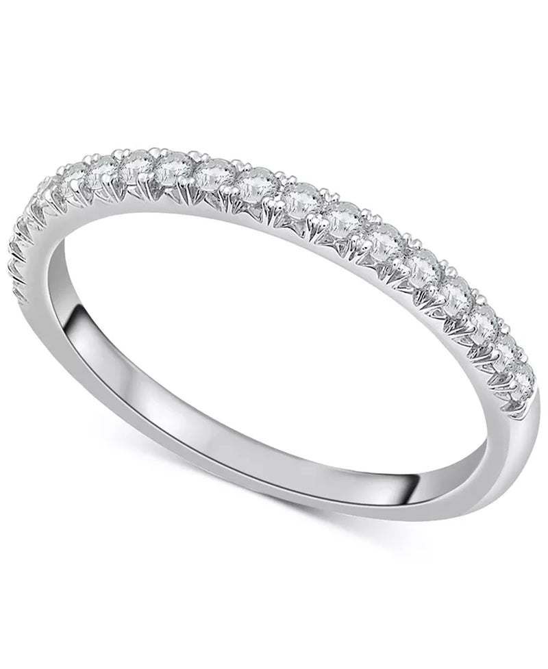 Stunning Diamond Half Circle Wedding Band in Platinum - 1/4 Ct. T.W.