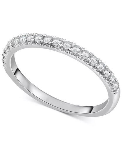 Stunning Diamond Half Circle Wedding Band in Platinum - 1/4 Ct. T.W.