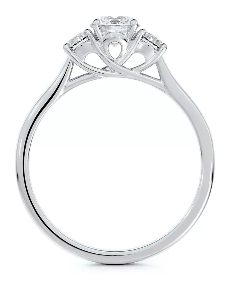 Stunning 3/4 Ct. Three Stone Diamond Engagement Ring in 14K White or Yellow Gold