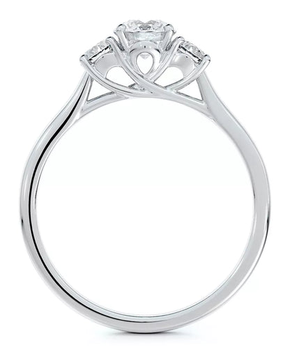 Stunning 3/4 Ct. Three Stone Diamond Engagement Ring in 14K White or Yellow Gold