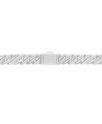 Men's 22" Diamond Curb Link Chain Necklace - 5 Ct. T.W. in Sterling Silver or 14K Gold-Plated Silver