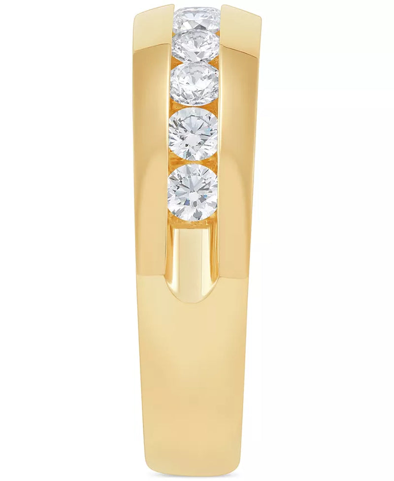 Stunning 1 Ct. T.W. Men's Diamond Band in Luxurious 14K White Gold (Available in 14K Yellow Gold)