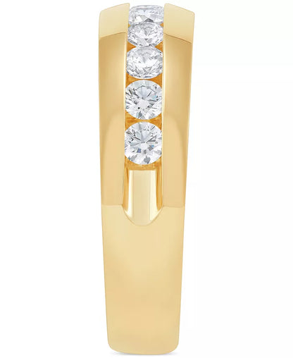 Stunning 1 Ct. T.W. Men's Diamond Band in Luxurious 14K White Gold (Available in 14K Yellow Gold)