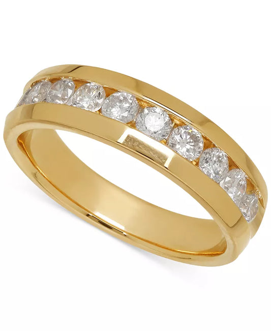 Stunning 1 Ct. T.W. Men's Diamond Band in Luxurious 14K White Gold (Available in 14K Yellow Gold)