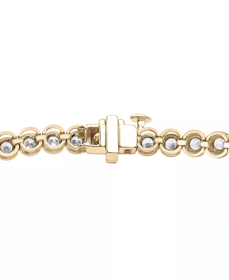 Stunning 10K Gold Men's Diamond Half Bezel Link Bracelet - 3.5 Ct. T.W.