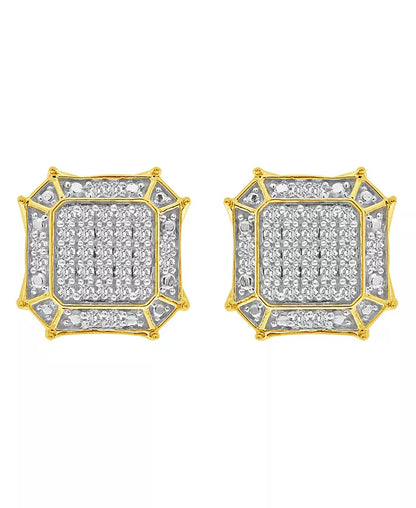 Stunning Men's 1/3 Ct. Diamond Earrings in 10K Yellow Gold