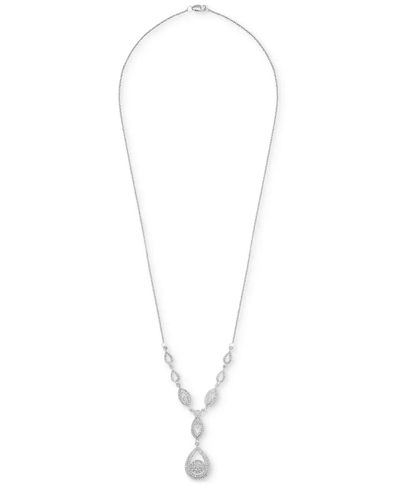 Stunning 1-1/2 Ct. T.W. Diamond Double Drop Pendant in 14K White or Yellow Gold - Exclusively for Macy's