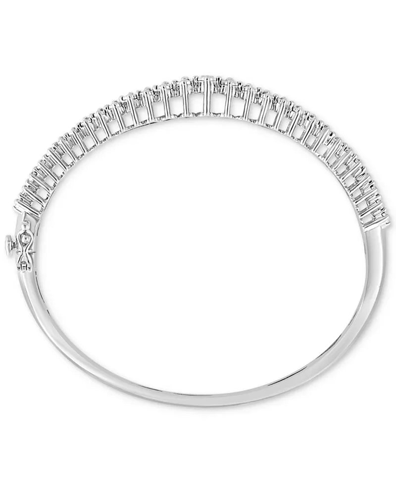 Stunning EFFY® 1 Ct. T.W. Diamond Multirow Bangle Bracelet in 14K White Gold - Available in Elegant Two Tone Gold!