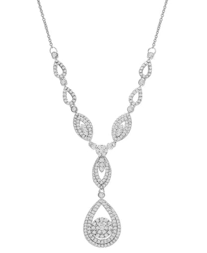 Stunning 1-1/2 Ct. T.W. Diamond Double Drop Pendant in 14K White or Yellow Gold - Exclusively for Macy's