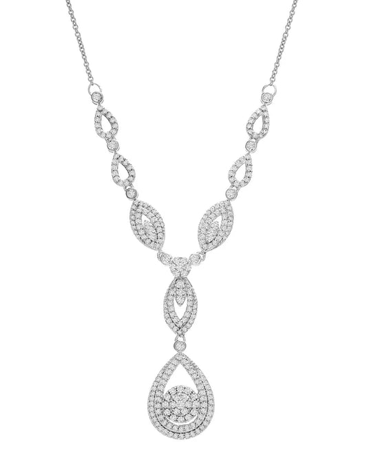 Stunning 1-1/2 Ct. T.W. Diamond Double Drop Pendant in 14K White or Yellow Gold - Exclusively for Macy's