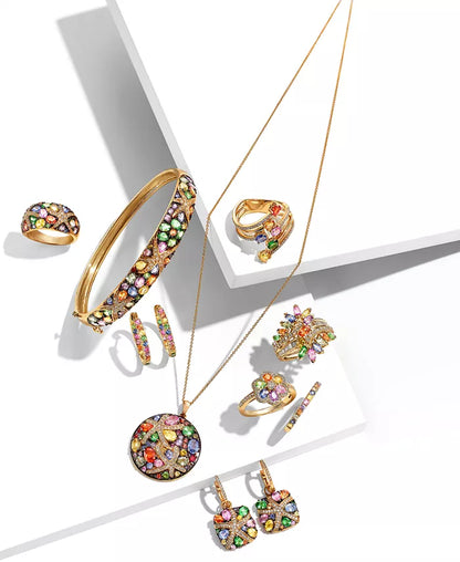 Stunning EFFY® 14K Gold Starfish Pendant Necklace with Multicolor Sapphires and Diamonds - 5-3/8 Ct. T.W.