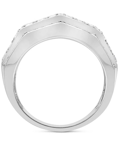 Stunning 3 Ct. T.W. Men's Diamond Multi-Cluster Ring in 10K Yellow, White, or Rose Gold