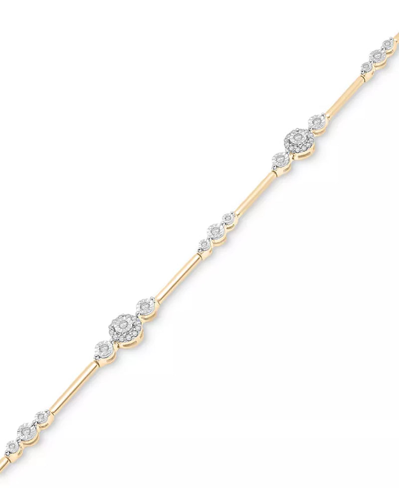 Stunning 1/2 Ct. T.W. Diamond Station Link Bracelet in 14K Gold - Exclusively at Macy's