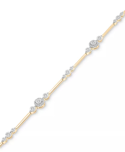 Stunning 1/2 Ct. T.W. Diamond Station Link Bracelet in 14K Gold - Exclusively at Macy's
