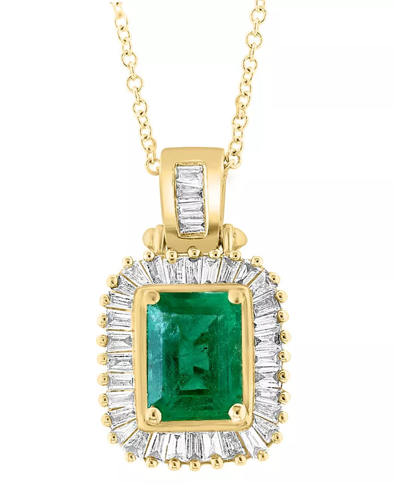 Stunning EFFY® 14K Gold Emerald & Diamond Ring - 1.38 Ct. T.W. Emerald & 0.5 Ct. T.W. Diamonds