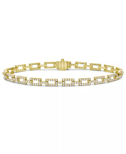 Stunning 2 Ct. T.W. Diamond Square Link Bracelet in Luxurious 14K Gold or White Gold