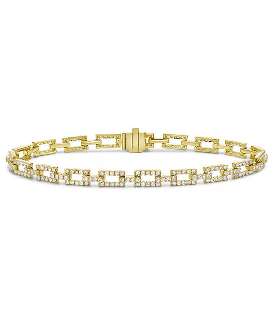 Stunning 2 Ct. T.W. Diamond Square Link Bracelet in Luxurious 14K Gold or White Gold