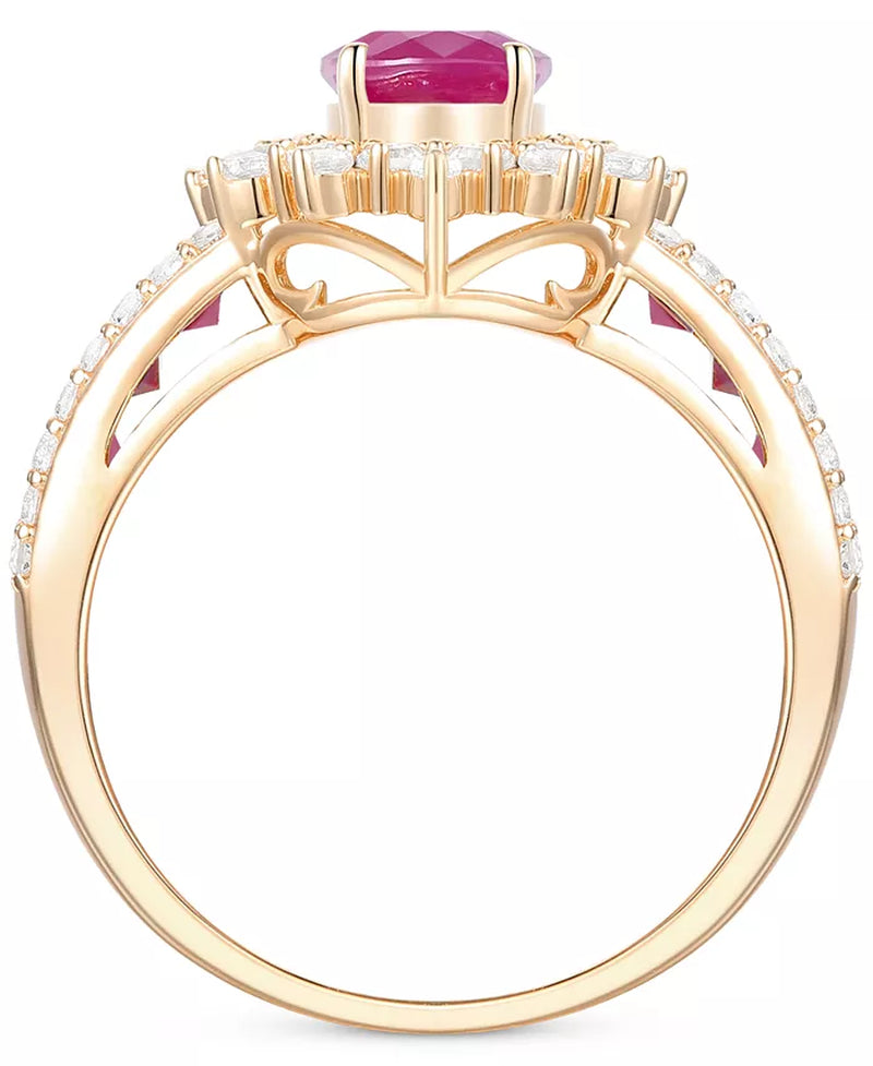 Stunning 2-1/3 Ct. T.W. Sapphire & 3/4 Ct. T.W. Diamond Ring in Luxurious 14K White Gold - Also Available in Ruby & Emerald!