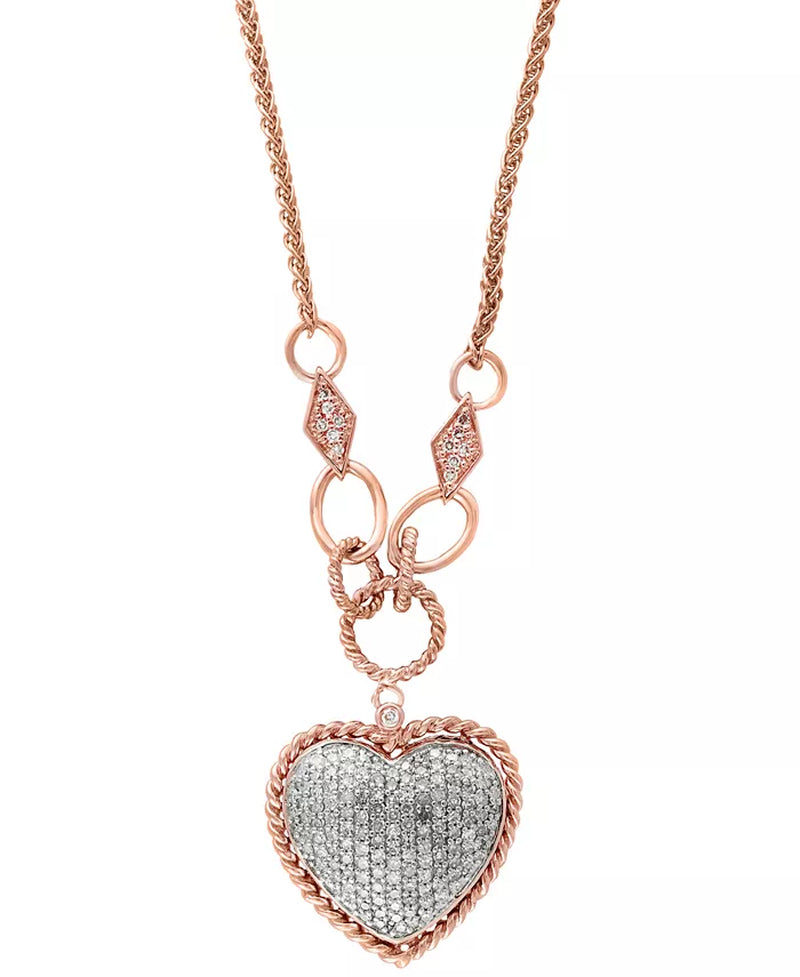 D'Oro by EFFY® Stunning Diamond Heart Pendant (3/4 Ct. T.W.) in Luxurious 14K Gold or Romantic 14K Rose Gold