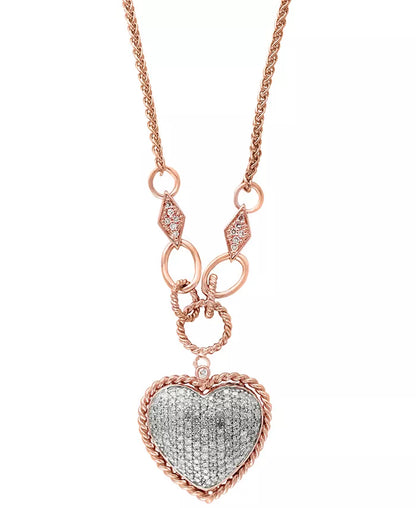 D'Oro by EFFY® Stunning Diamond Heart Pendant (3/4 Ct. T.W.) in Luxurious 14K Gold or Romantic 14K Rose Gold