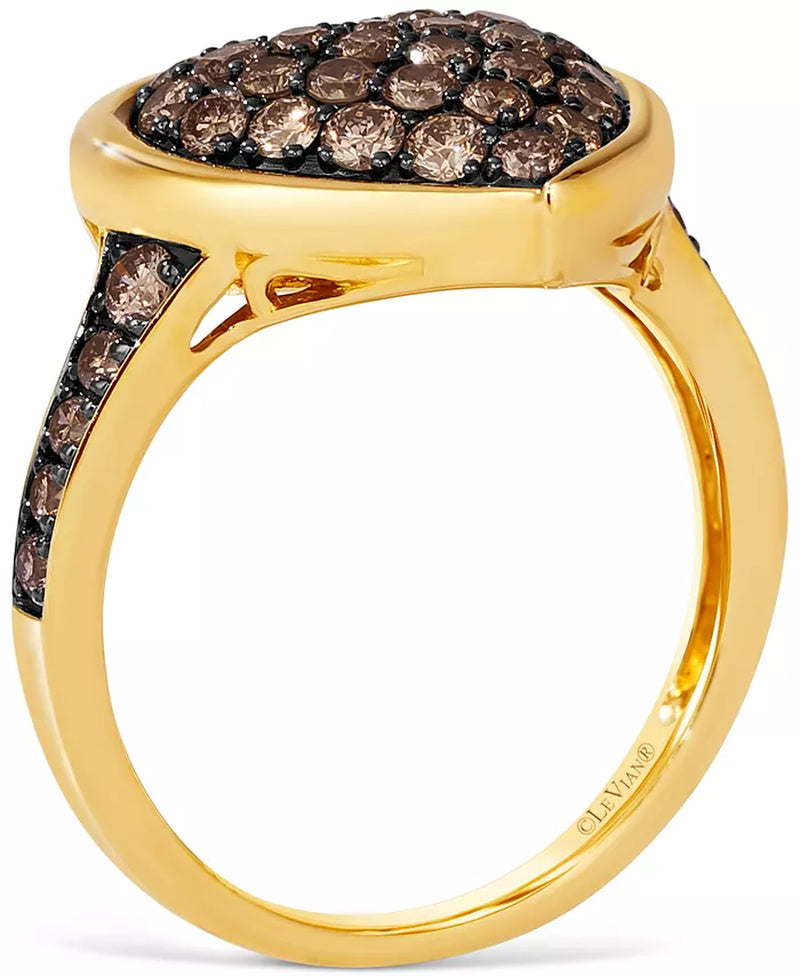 GODIVA x ® Luxurious Chocolate Diamond Heart Ring in 14K Gold (3/4 Ct. T.W.)