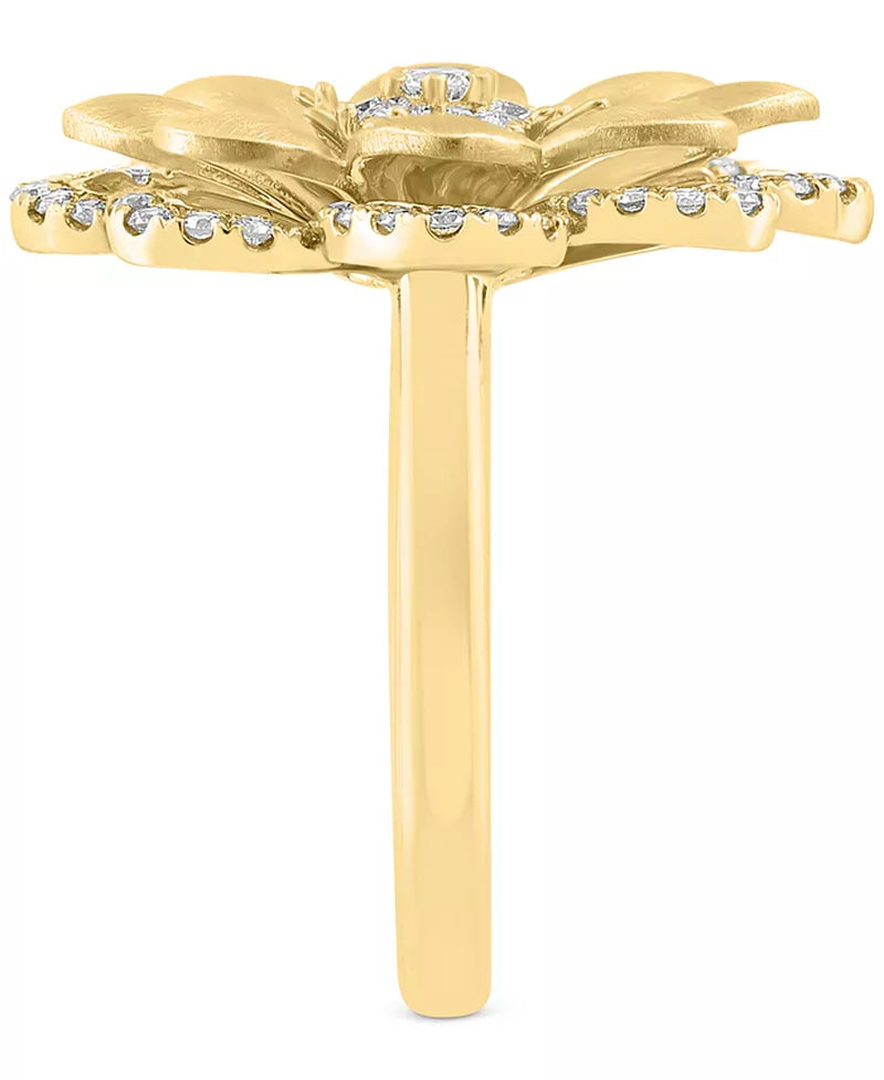 Stunning EFFY® 14K Gold Diamond Flower Statement Ring - 5/8 Ct. T.W.